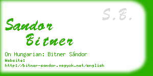 sandor bitner business card
